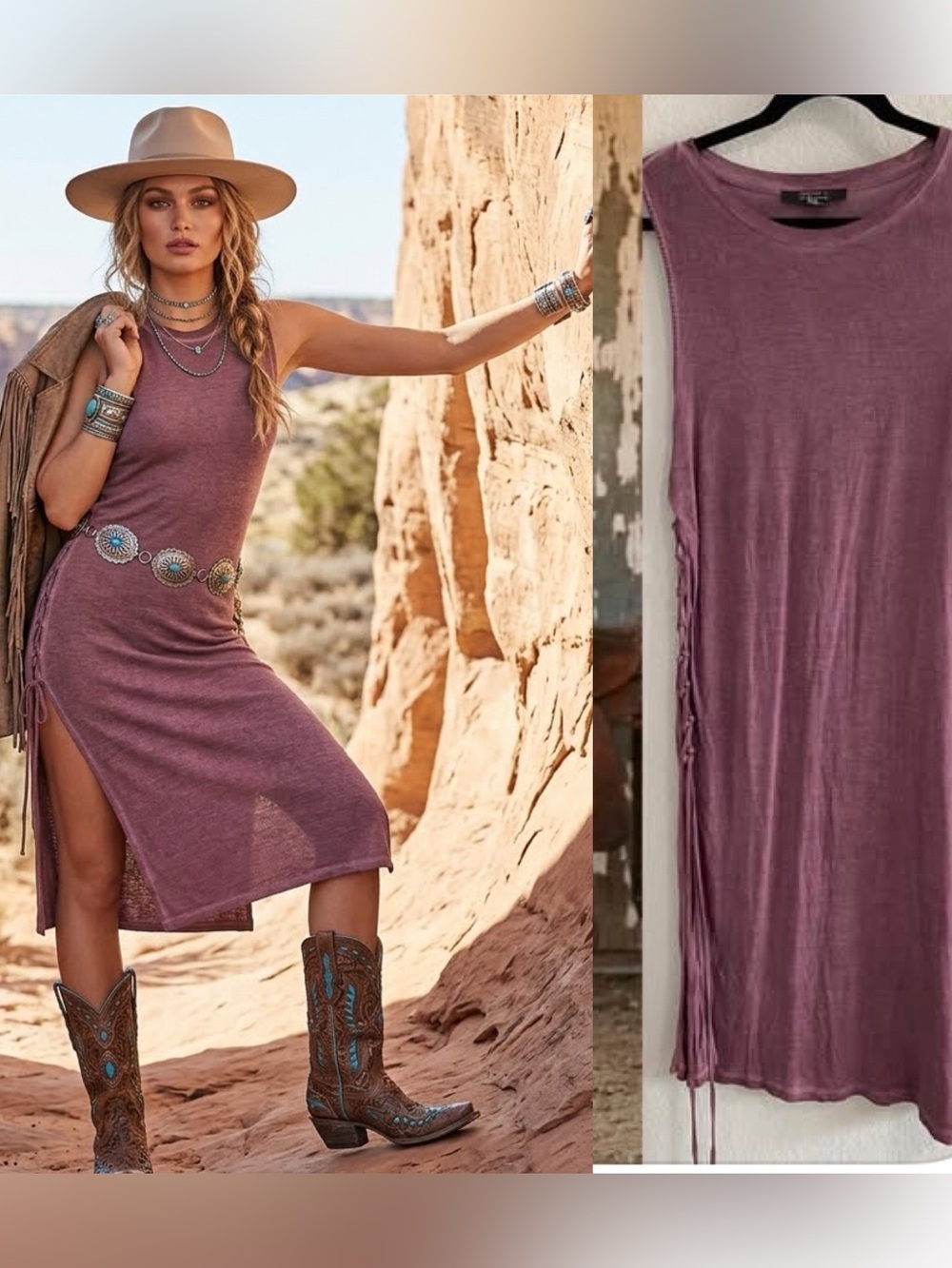NWT Lace Up Tank Tee Shirt Tank Dress Purple Urban Outfitters Free People Style